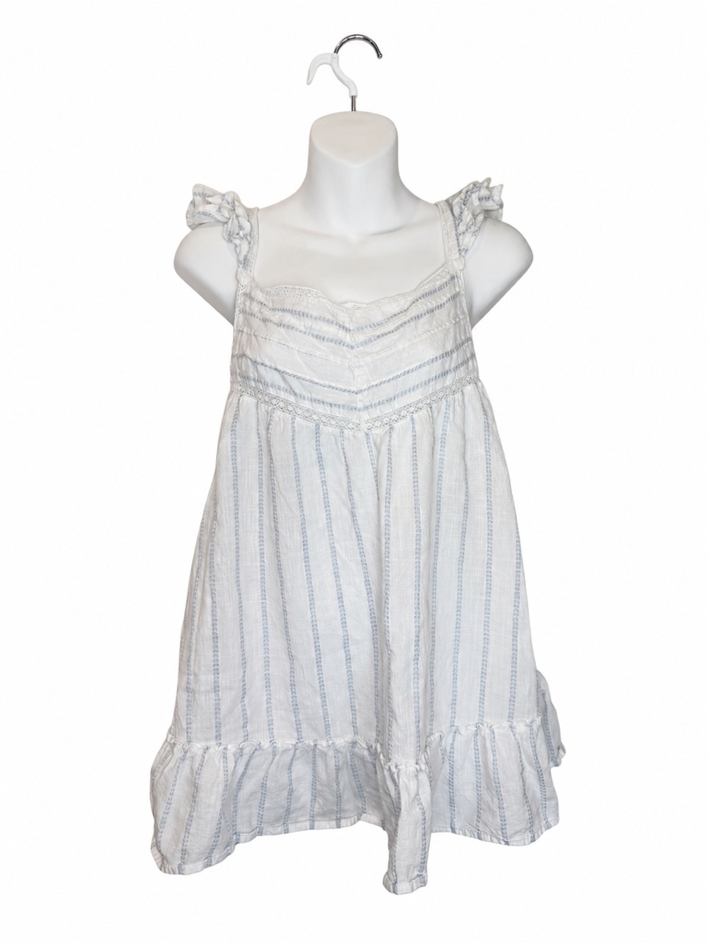 White Top with Light Blue Stripes